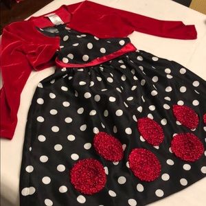 Used girls black/white dress with bolero